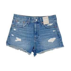 NEW Madewell Relaxed Denim Shorts in Renfield Wash Destructed Edition ND697
